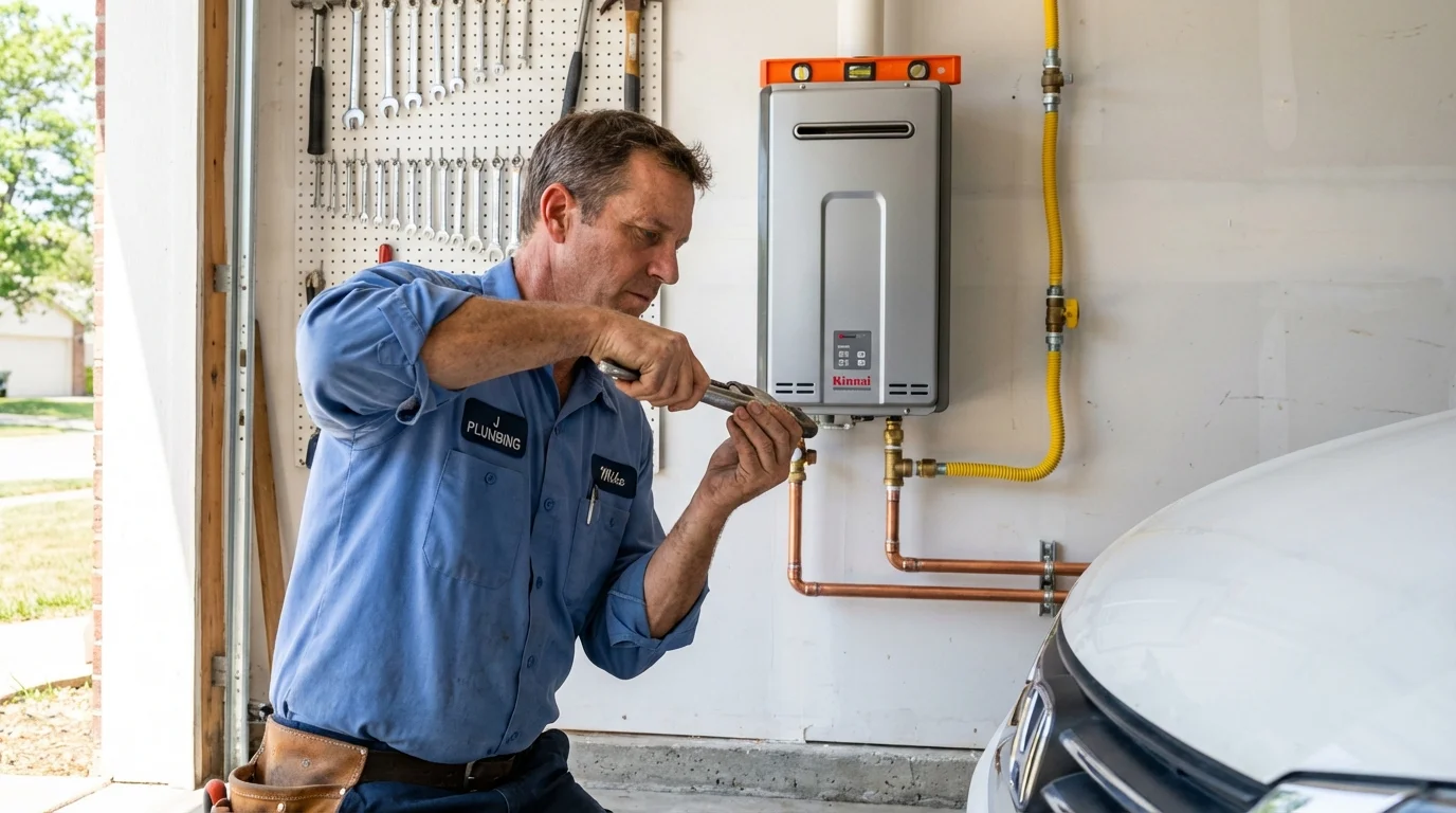 Tankless water heater installation by a Johns Plumbing LLC plumber in Pearlington